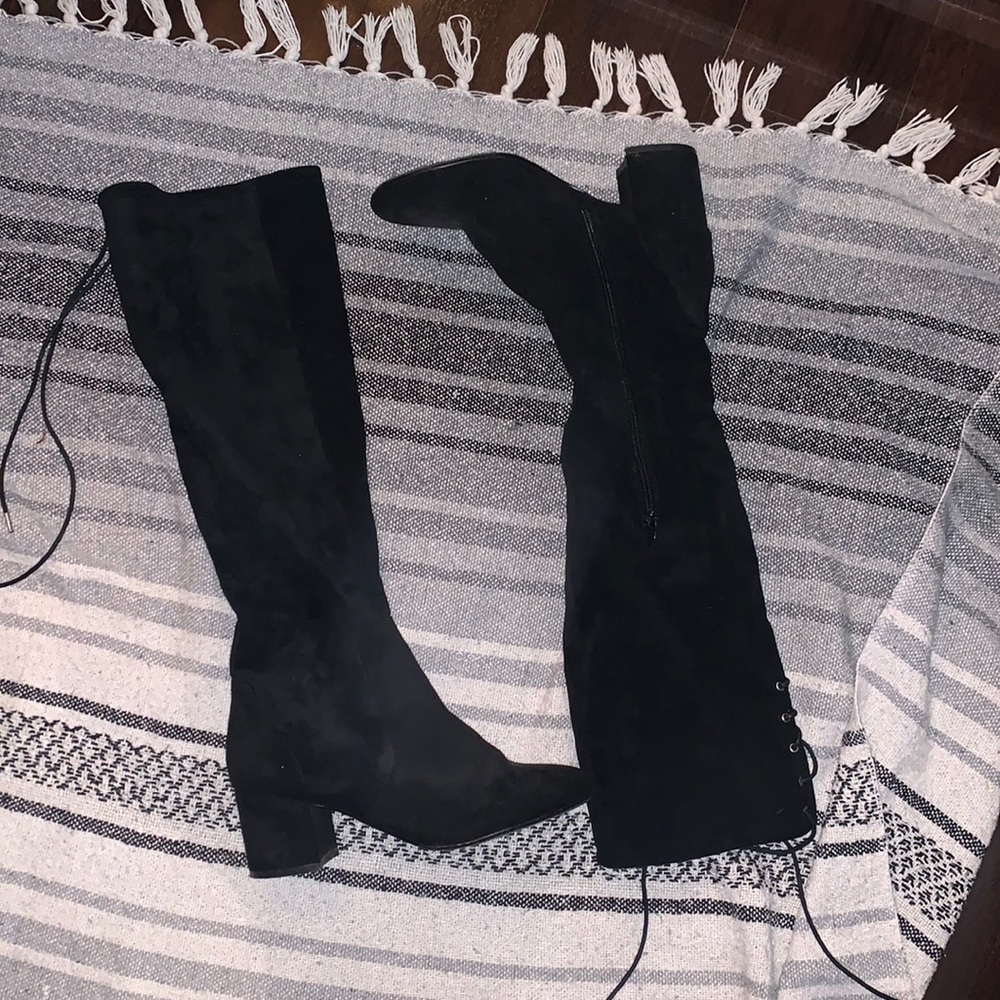 Knee high black boots